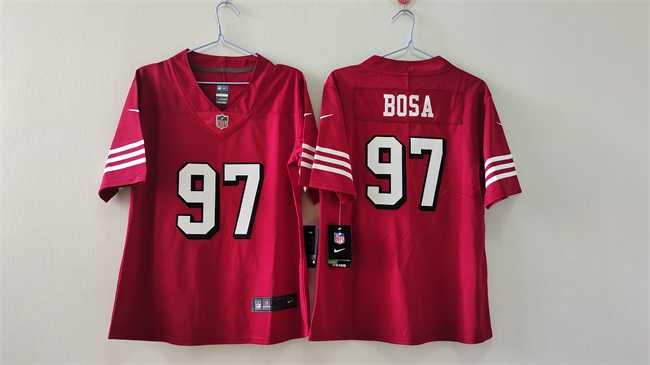 Womens San Francisco 49ers #97 Nick Bosa Red Alternate Vapor Stitched Jersey